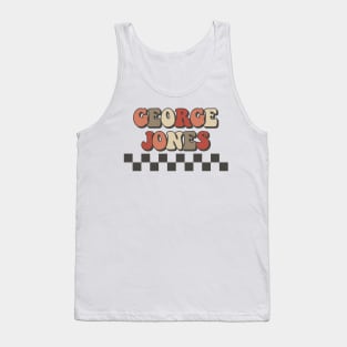 George Jones Checkered Retro Groovy Style Tank Top